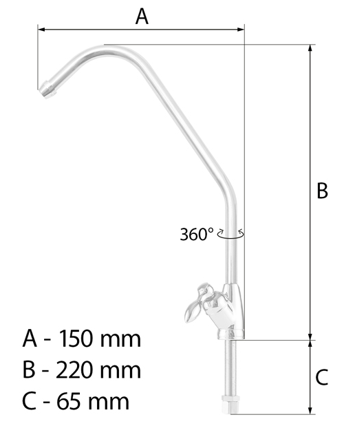 AQUA 200 faucet dimensions